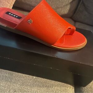 DKNY Bold Orange Slide Sandals